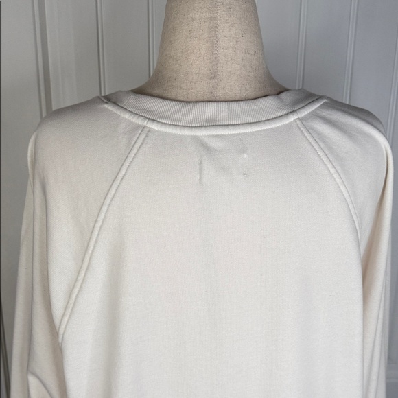 Lou & Grey White and Black Striped Hem Sweatshirt Sz Large - Picture 8 of 13